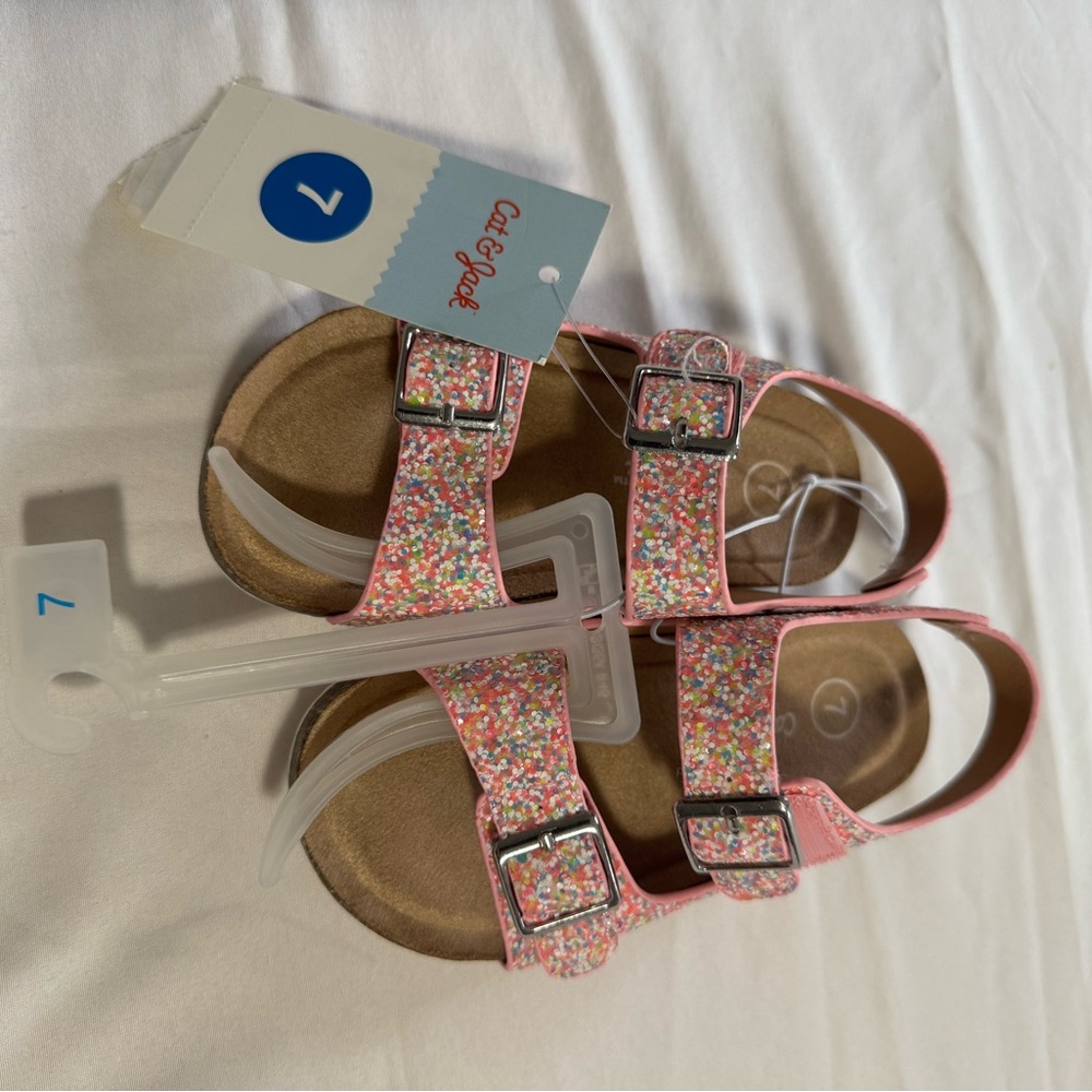 Cat & Jack Multicolor Glitter Kids Sandals